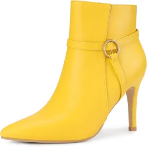 Perphy Pointed Toe Strappy Stiletto Heel Ankle Boots for Women