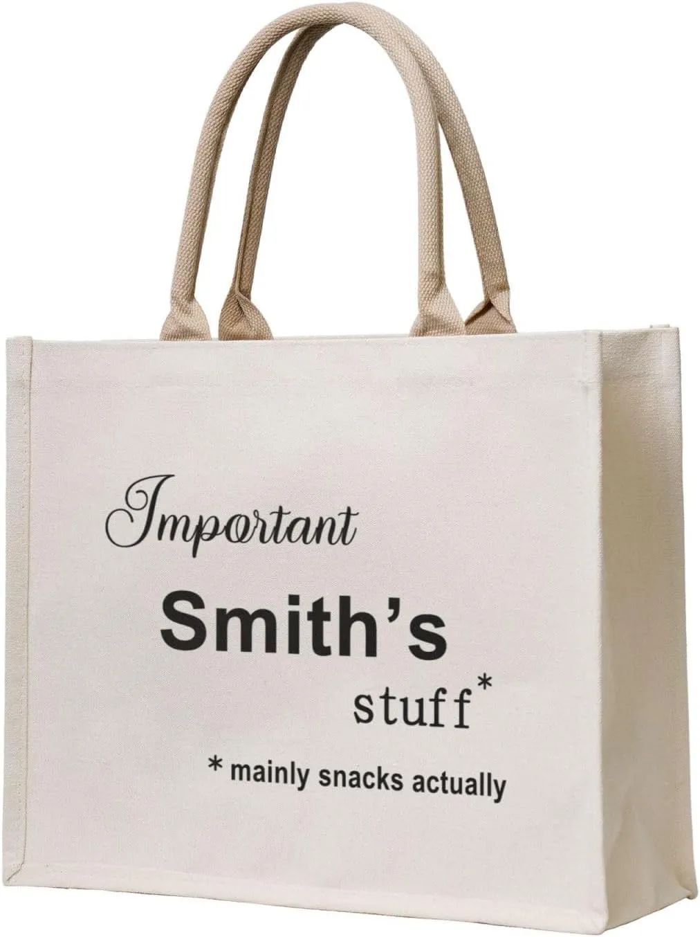 Personalized Canvas Beach Tote Bags for Shopping Travel, Birthday Bridesmaid Christmas Gifts for Women