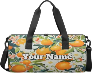 Personalized Cut Fruits Sport Gym Bag, Custom Name Duffel Bags for Men, Waterproof Custom Sport Duffel Bag, Gymnastics Dance, Floral
