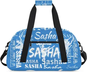 Personalized Dance Bag Duffel Bag for Women, Custom Gym Bag Sport Duffel Bag, Ballet Bag Cheerleader Weekender Bags Travel Bag for Ballet, Blue
