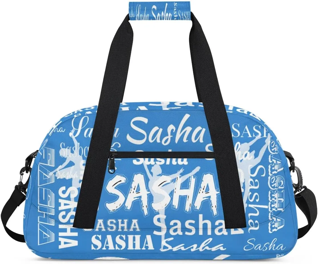 Personalized Dance Bag Duffel Bag for Women, Custom Gym Bag Sport Duffel Bag, Ballet Bag Cheerleader Weekender Bags Travel Bag for Ballet, Blue