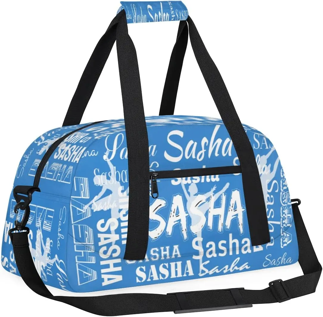 Personalized Dance Bag Duffel Bag for Women, Custom Gym Bag Sport Duffel Bag, Ballet Bag Cheerleader Weekender Bags Travel Bag for Ballet, Blue