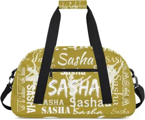 Personalized Dance Bag Duffel Bag for Women, Custom Gym Bag Sport Duffel Bag, Ballet Bag Cheerleader Weekender Bags Travel Bag for Ballet, Brown