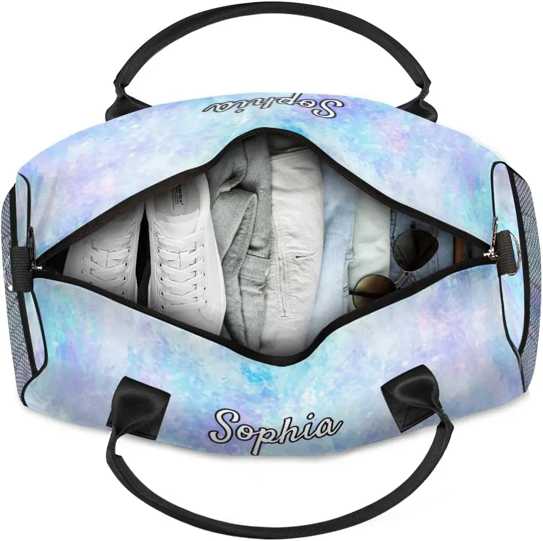 Personalized Dance Bag Gym Bags, Custom Neme Dance Ballet Sports Duffel Bags Weekender Bags Custom Travel Duffel Bag Bag Gradient Glitter