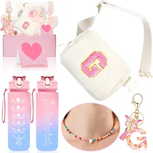 Personalized Fanny Pack for Girls, Gift Sets for Teen Girls, Birthday Gifts for 4 5 6 7 8 9 10 11 12 13 Year Old Girl, Initial Crossbody Bag Belt Bag for Girl Kids (G)