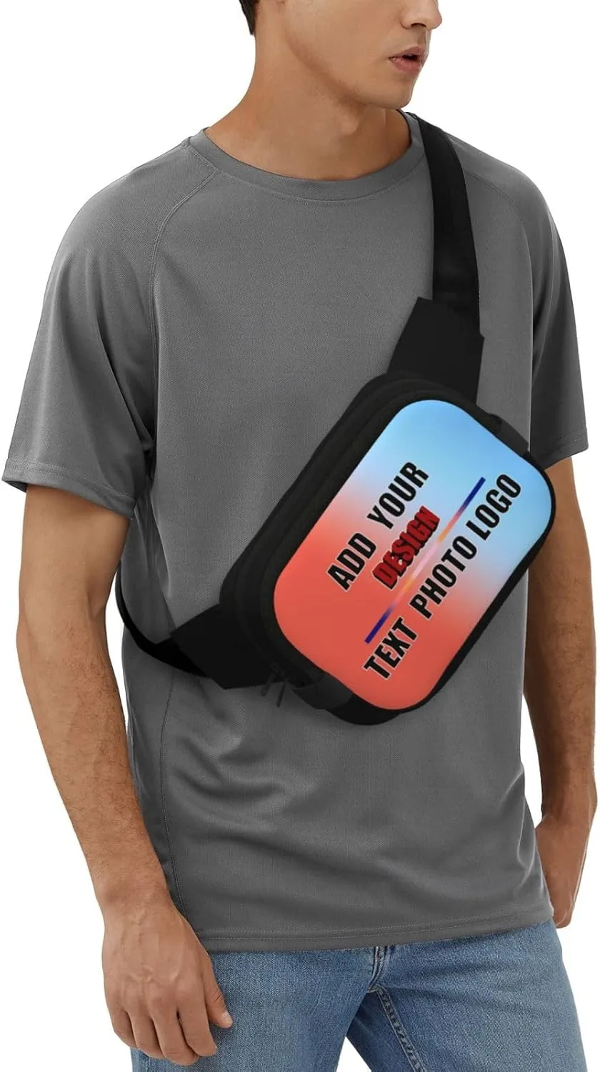 Personalized Fanny Pack for Men Women Custom Belt Bag with Photo Logo Text Gift for Fitness Travel Lovers