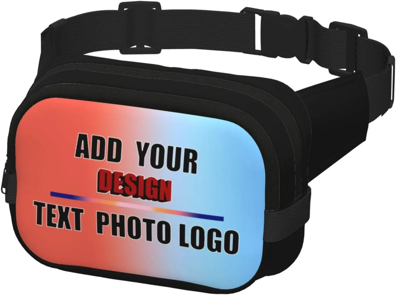 Personalized Fanny Pack for Men Women Custom Belt Bag with Photo Logo Text Gift for Fitness Travel Lovers
