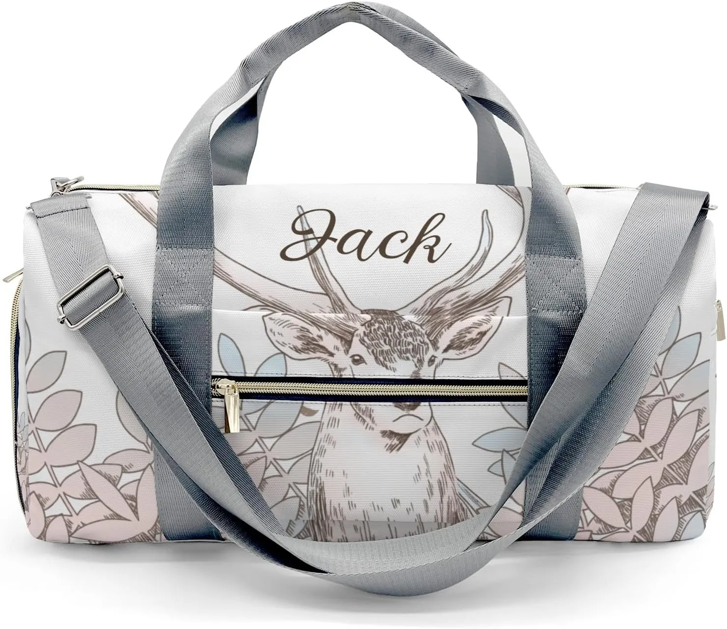 Personalized Gift Duffel Bag Nordic Grass Elk Travel in Style: Trendy Bags for Sport and Leisure