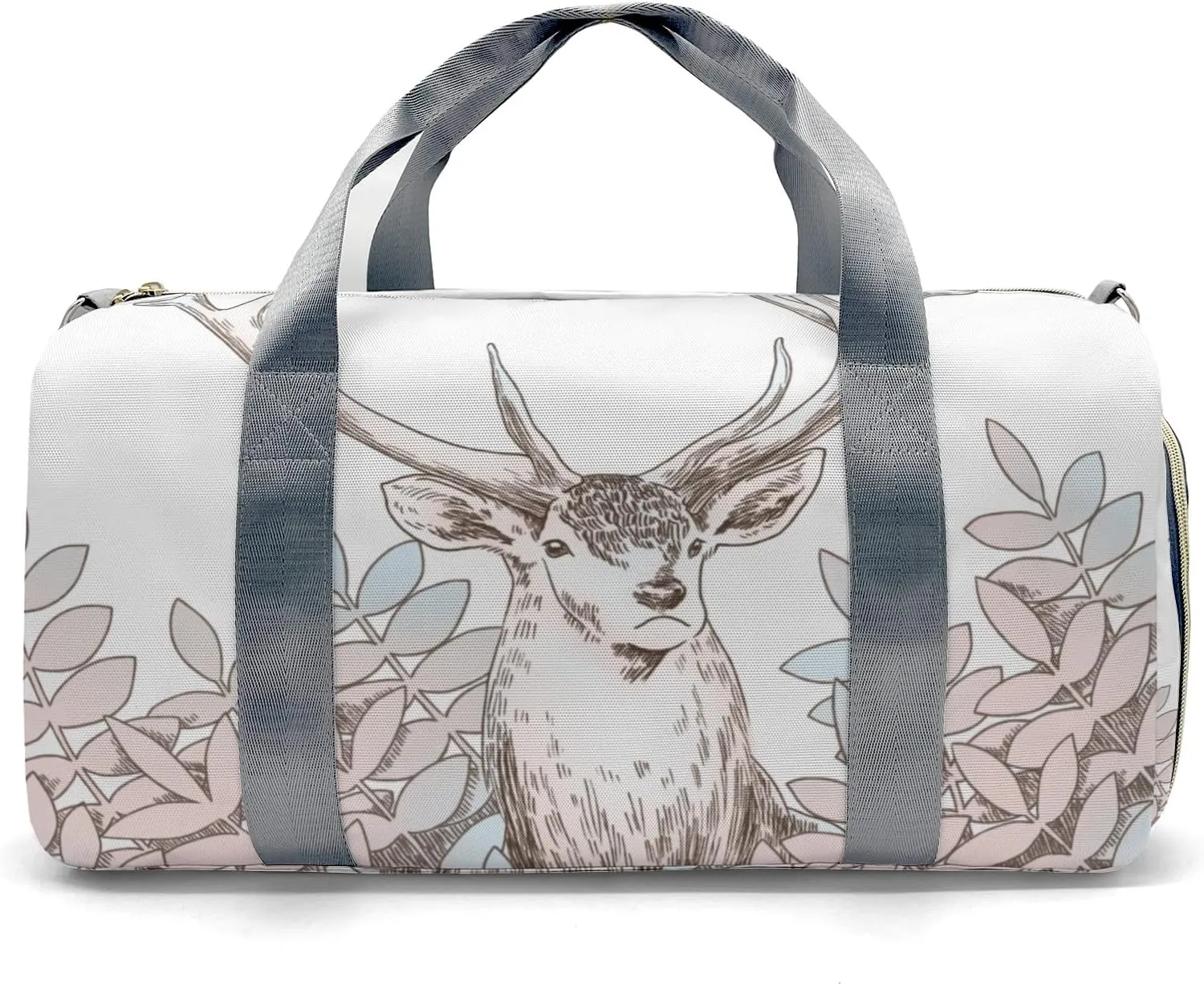 Personalized Gift Duffel Bag Nordic Grass Elk Travel in Style: Trendy Bags for Sport and Leisure