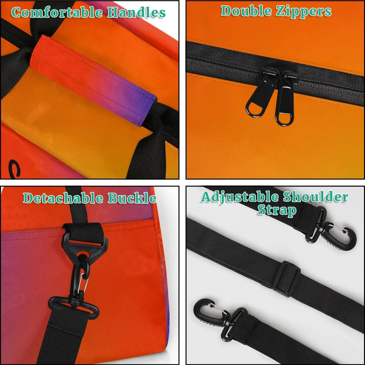 Personalized Kids Gym Bag for Girls Custom Name Sports Duffel Bag Weekender Overnight Travel Bags Red Gradient Badminton Gifts