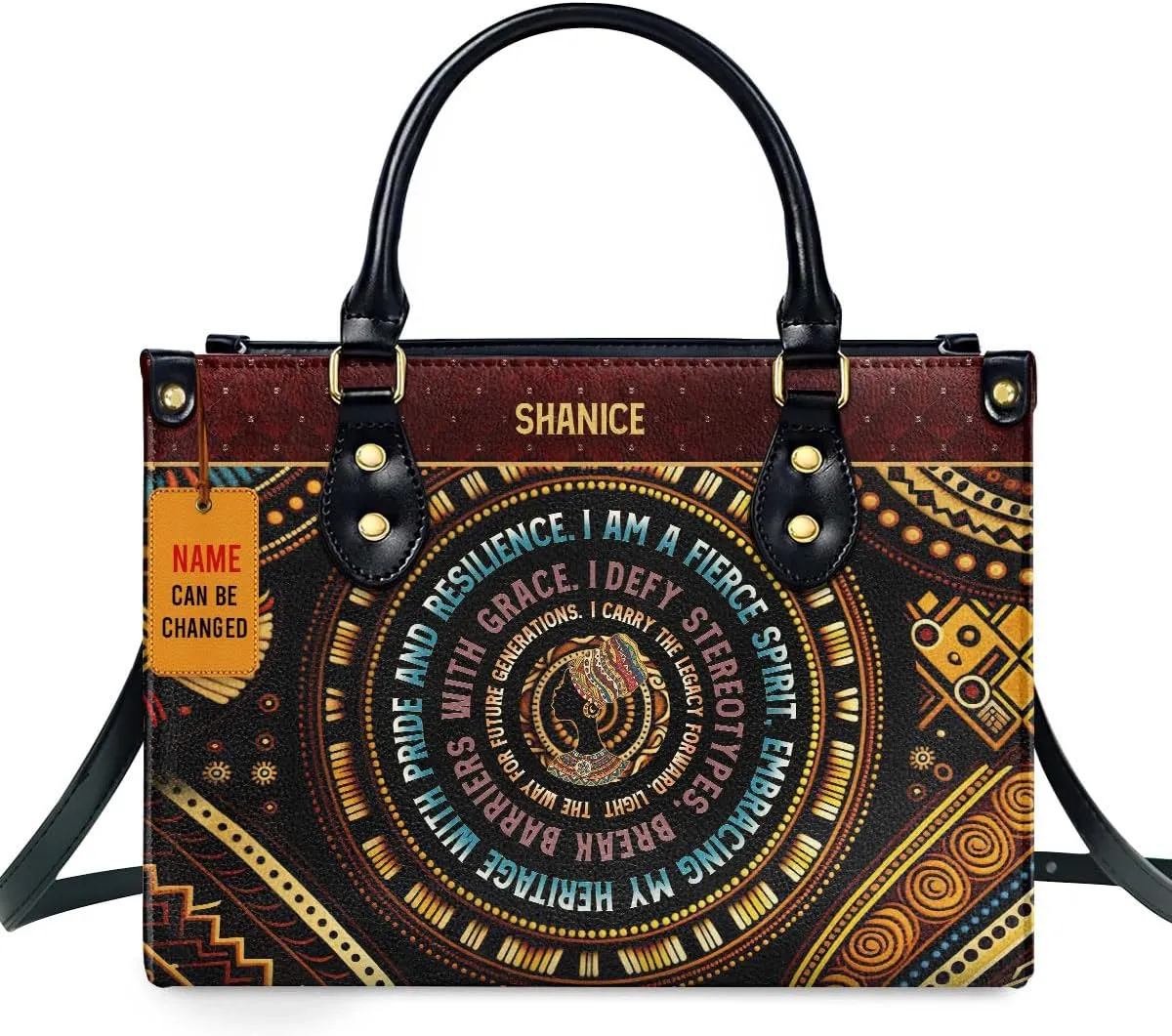 Personalized Leather Handbag For Black African