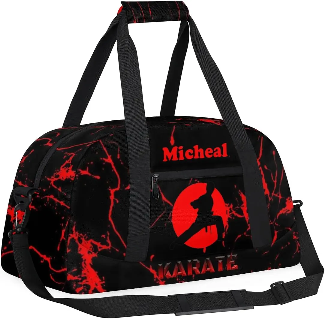 Personalized Martial Art Bag Duffel Bag for Girls, Custom Taekwondo Karate Bag Overnight Bags for Travel Weekender Practice Karate