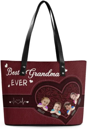 Personalized Mom Single Shoulder Bag Custom Name Grandmother Leather Handbag Loving Gift For Grandma Mother
