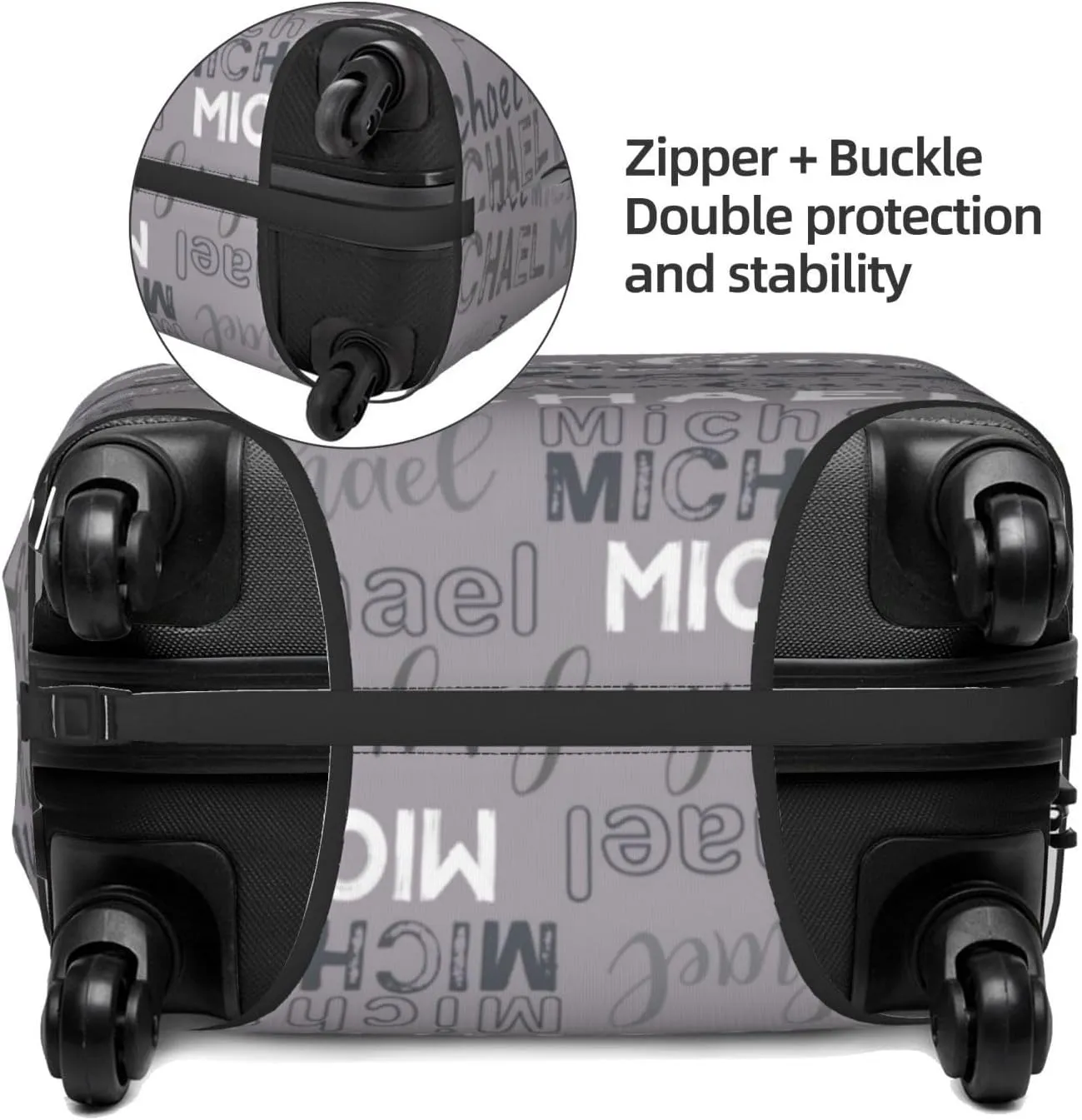 Personalized Name Luggage Cover, Custom Travel Carry on Cover Protector Wrap Gift for Men Women, Waterproof Stretchable Suitcase Protector for Travel Business Couples Family, S Size Fits 18-21 In