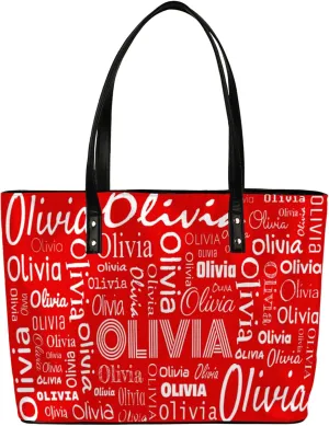 Personalized PU Leather Handbags for Women, Fashion Casual Shoulder Tote Bag Shopper Handbag Customized Gifts