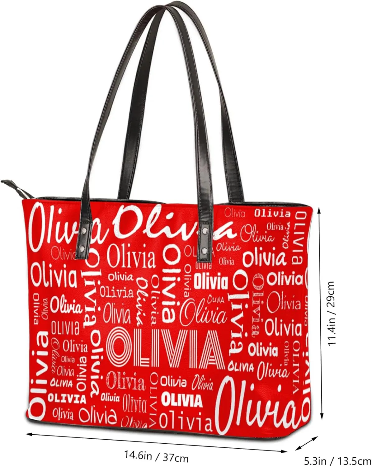 Personalized PU Leather Handbags for Women, Fashion Casual Shoulder Tote Bag Shopper Handbag Customized Gifts
