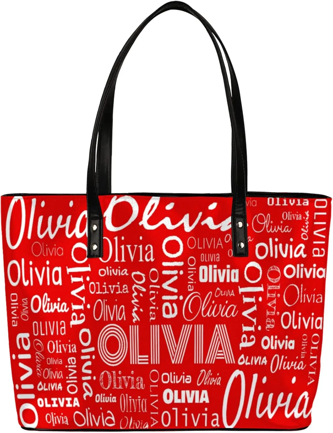 Personalized PU Leather Handbags for Women, Fashion Casual Shoulder Tote Bag Shopper Handbag Customized Gifts