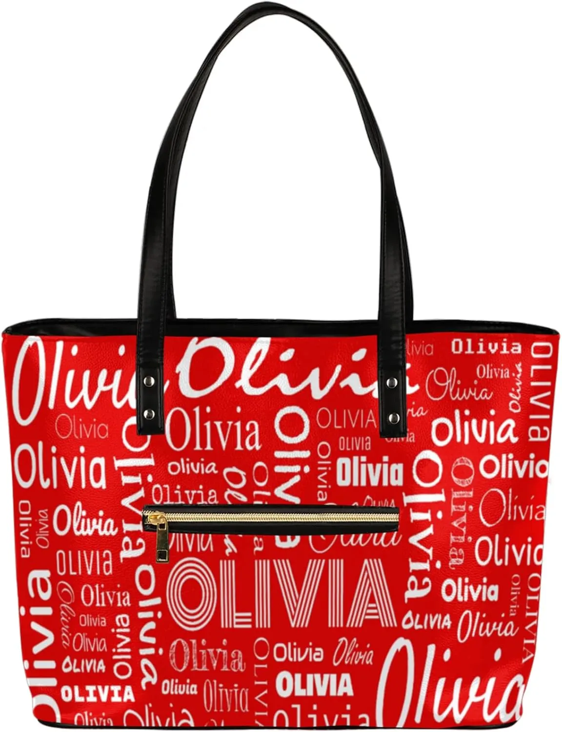 Personalized PU Leather Handbags for Women, Fashion Casual Shoulder Tote Bag Shopper Handbag Customized Gifts
