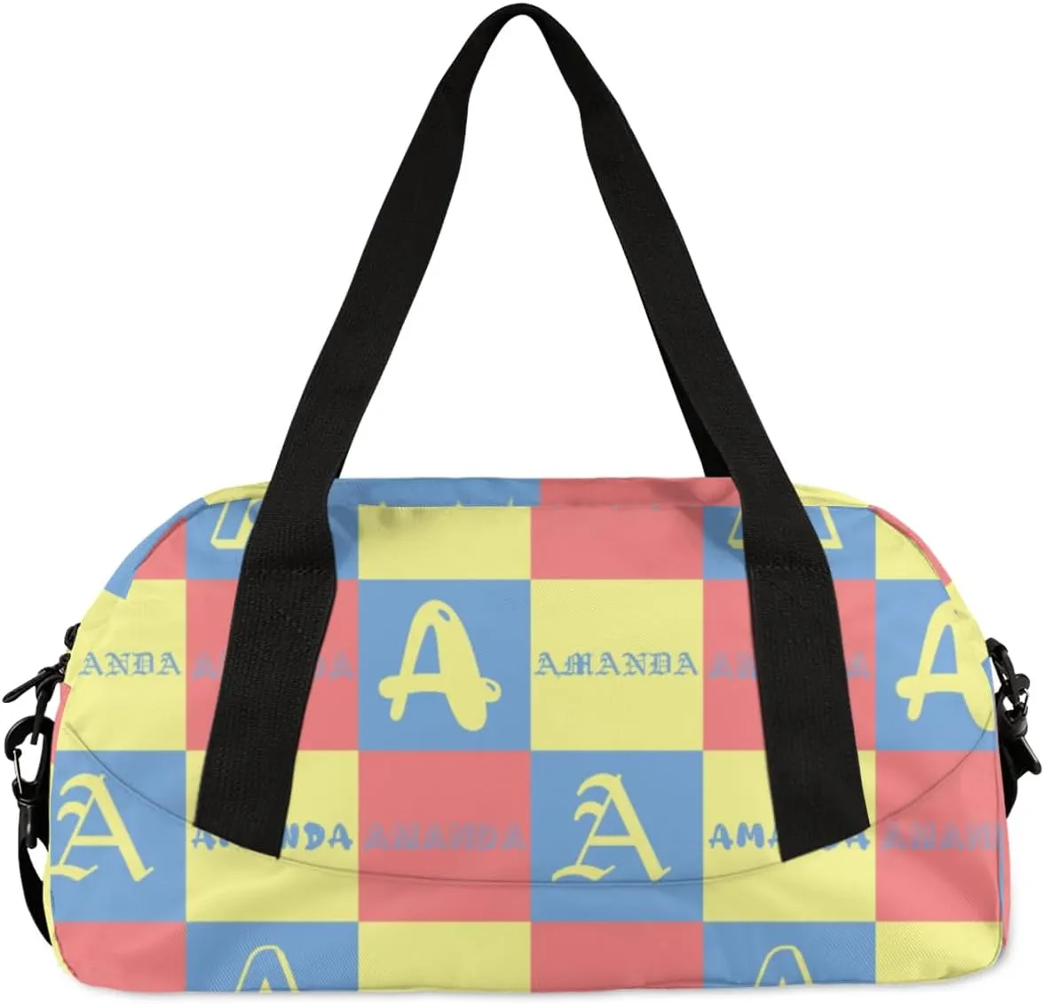 Personalized Sport Dance Bag Custom Boys Gym Bag Girls Ballet Dance Bag Customize Travel Duffle Bag with Name Overnight Weekender Bags (Blue Yellow Red)