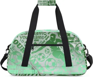 Personalized Sport Duffel Bag Name Light Green Soccer With Name Custom Overnight Bag Sleepover Bag Weekender Bags Workout Bag For Dance Ballet Gym Gymnastics Luggage Travel Bag Gift