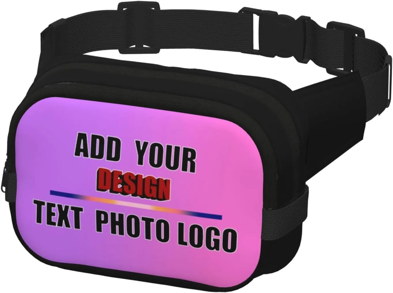 Personalized Sports Belt Bag Custom Fanny Pack with Logo Text Photo Lightweight Secure for Hiking Gym Everyday Use