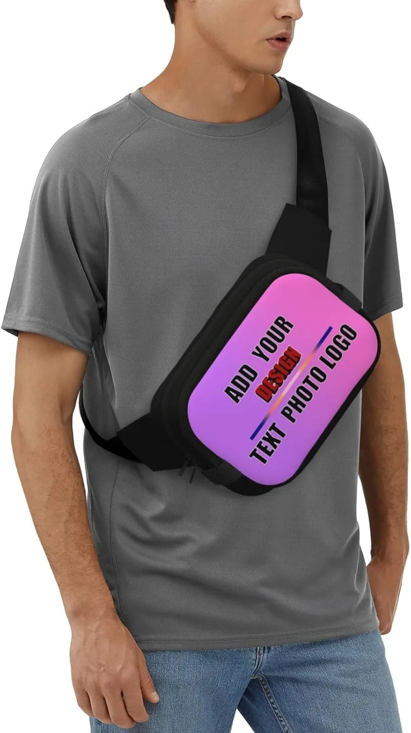 Personalized Sports Belt Bag Custom Fanny Pack with Logo Text Photo Lightweight Secure for Hiking Gym Everyday Use