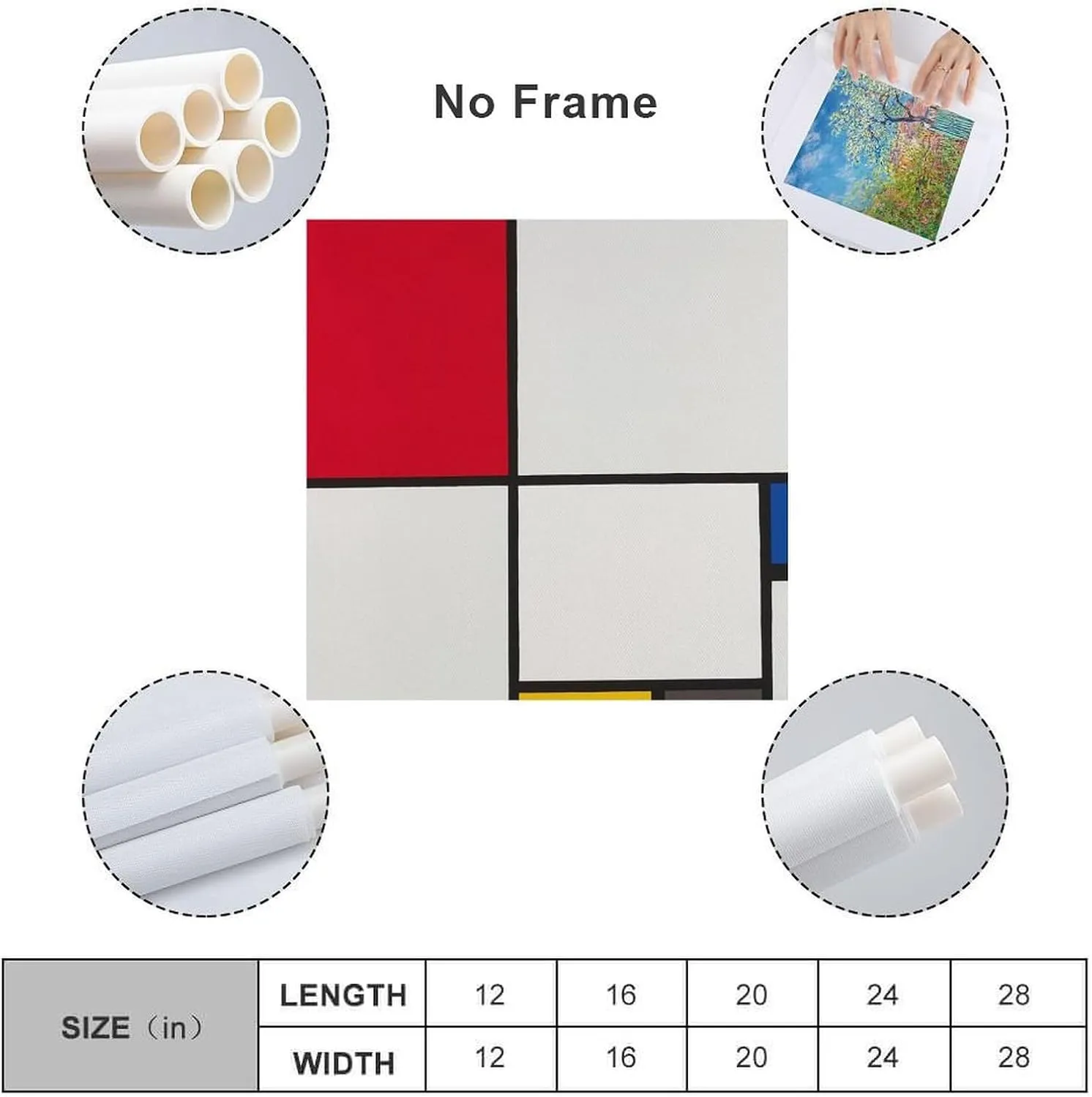 Piet-Mondrian-G-226-Ohne-Titel E8ad1d2871 Canvas Poster Wall Art Picture Prints Hanging Photo Decor Home Posters Artworks 28x28inch(70x70cm)