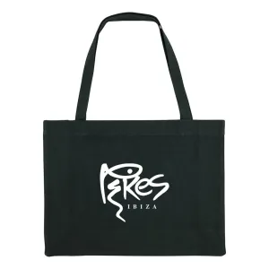 Pikes Ibiza White Logo Woven Shopping Bag
