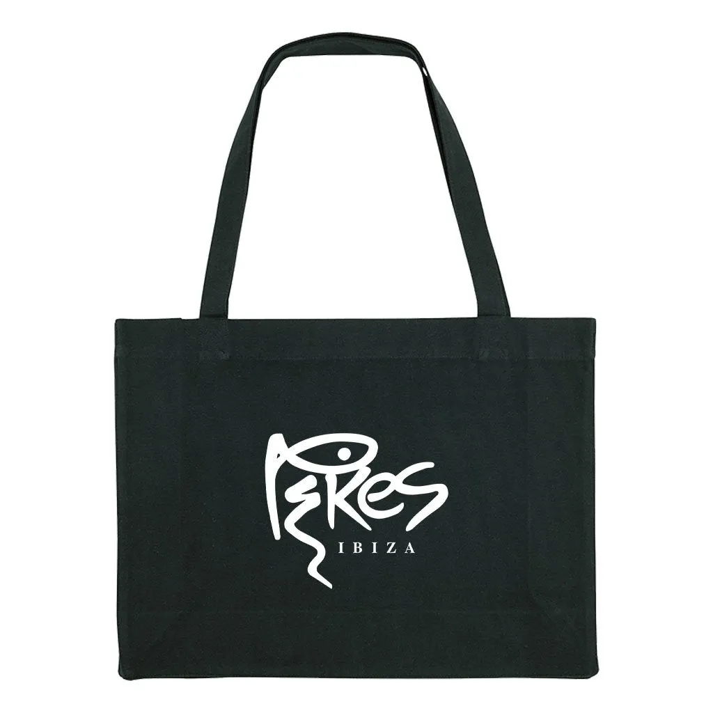 Pikes Ibiza White Logo Woven Shopping Bag