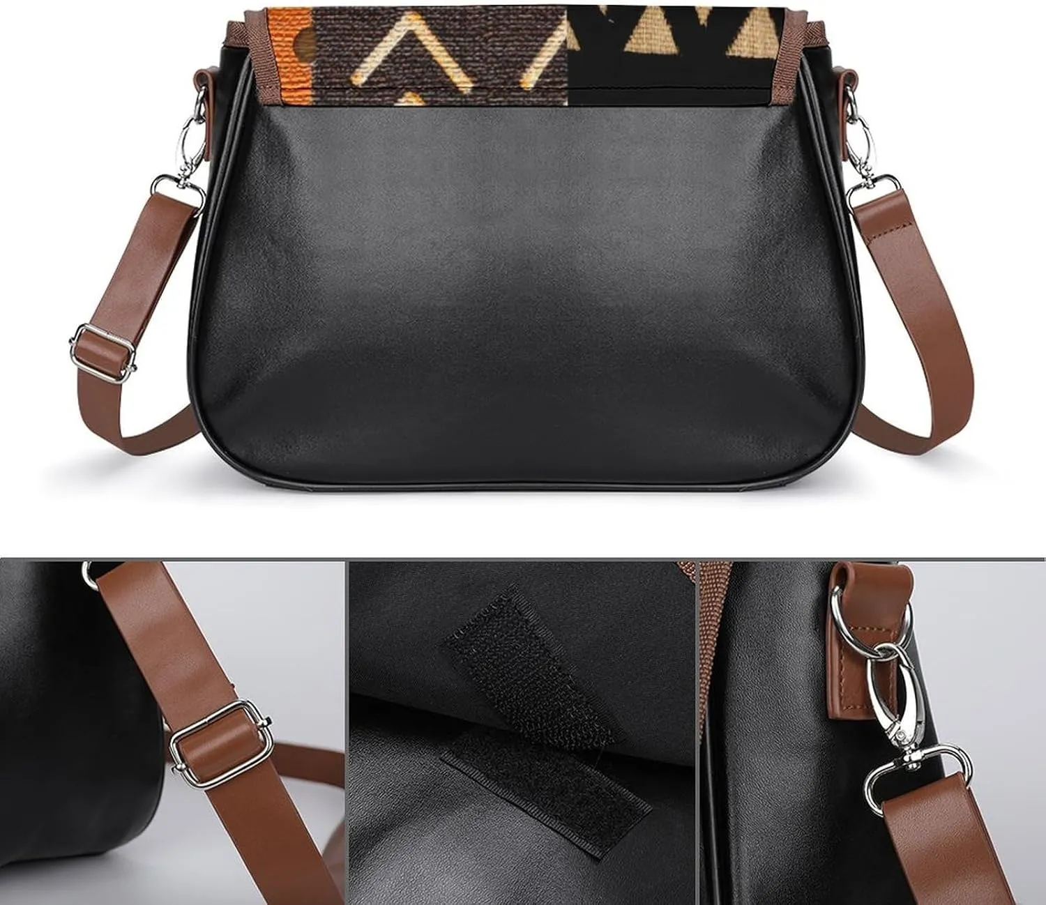 Pink Witch Gothic Pattern Fashionable And Durable Portable Leather Shoulder Bag