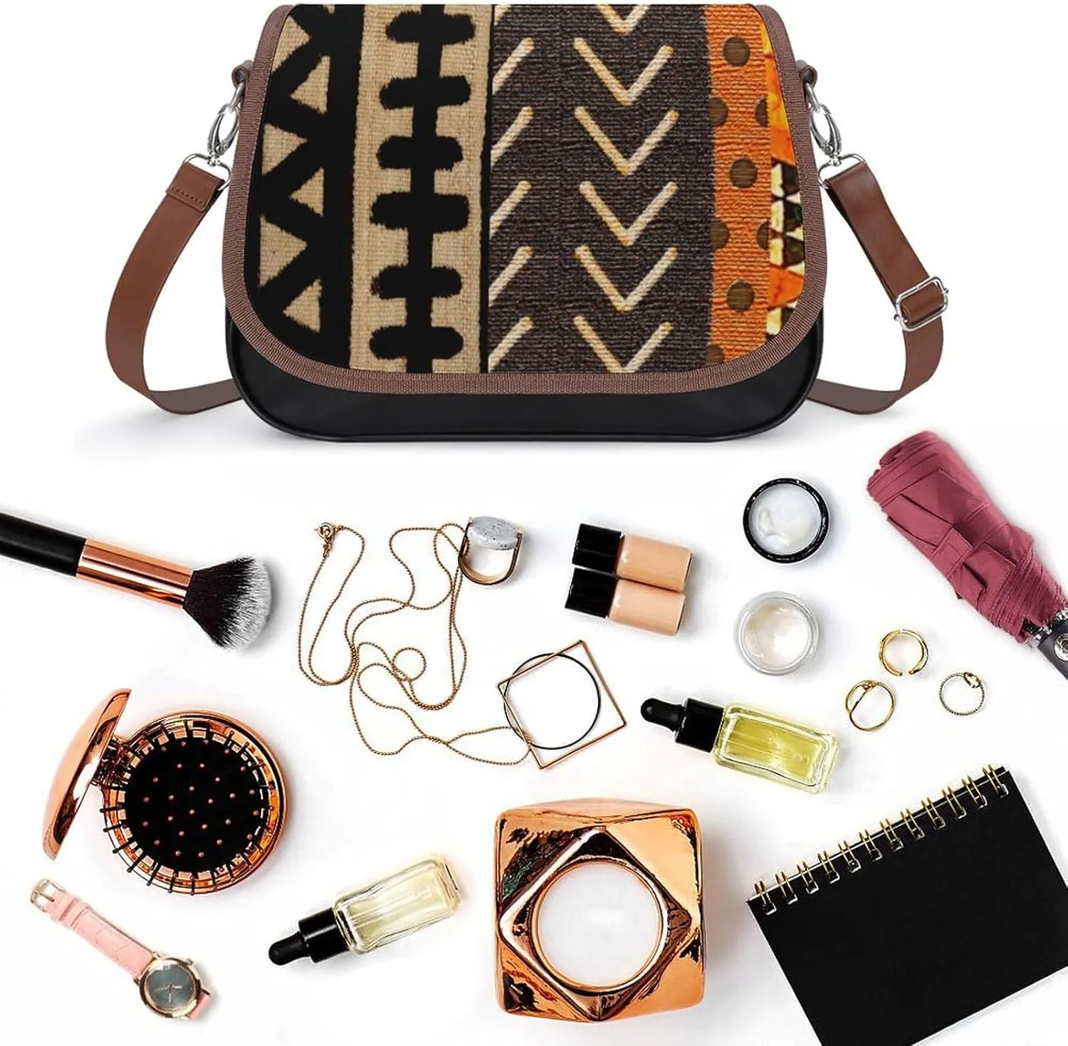 Pink Witch Gothic Pattern Fashionable And Durable Portable Leather Shoulder Bag