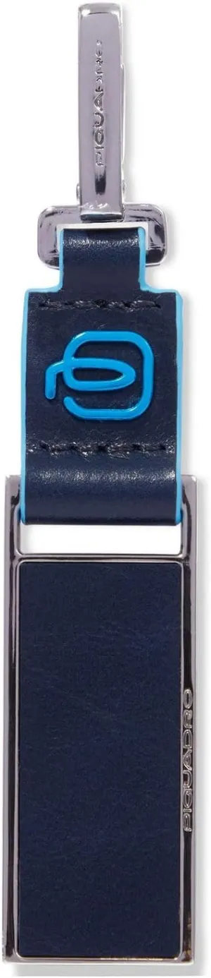 Piquadro Blue Square Customizable Key Ring Blue, blue