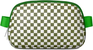 Plaid Mini Belt Bag for Men Women Vintage Checkered Waist Packs Crossbody Bags Adjustable Strap for Hiking Cycling Jogging