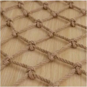 Playground Climbing Net,Decorative Hemp Rope Net,Stairway Railing Safety Netting,Protection Net & Rope Decor - Rope Net for Plant Support,Climbing Walls(Size:100x100cm)