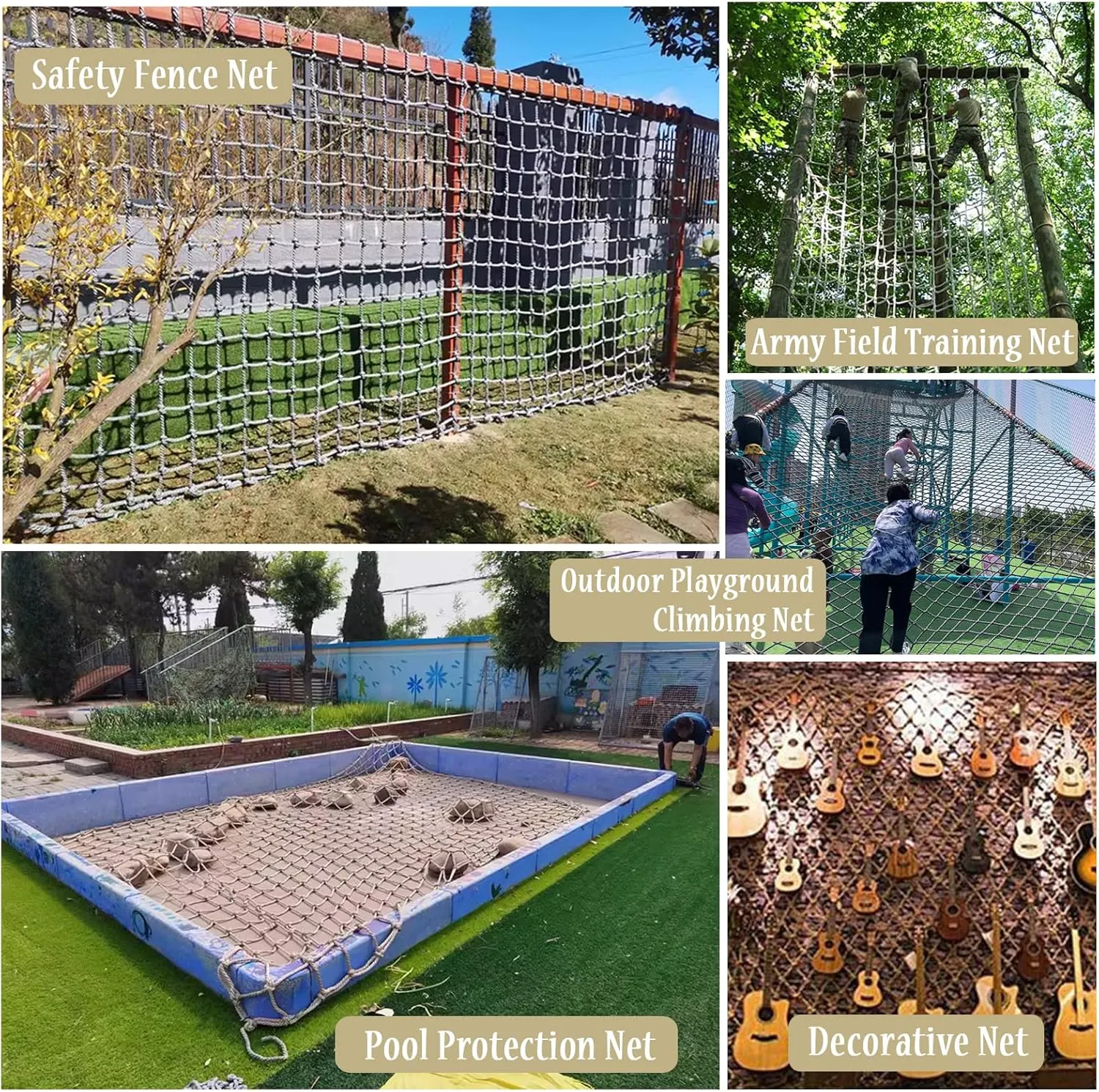 Playground Climbing Netting Cargo Climbing Net Outdoor Treehouse Truck Trailer Nets Playground Swings Net Safety Net(Size:100 * 400cm)