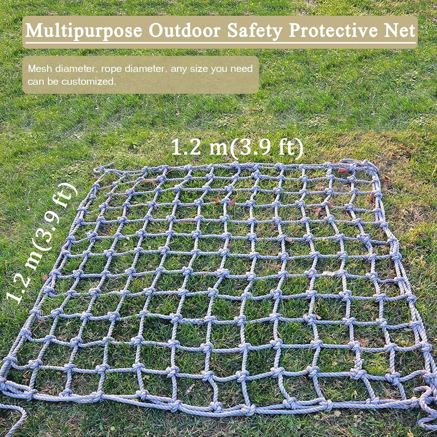 Playground Climbing Netting Cargo Climbing Net Outdoor Treehouse Truck Trailer Nets Playground Swings Net Safety Net(Size:100 * 400cm)