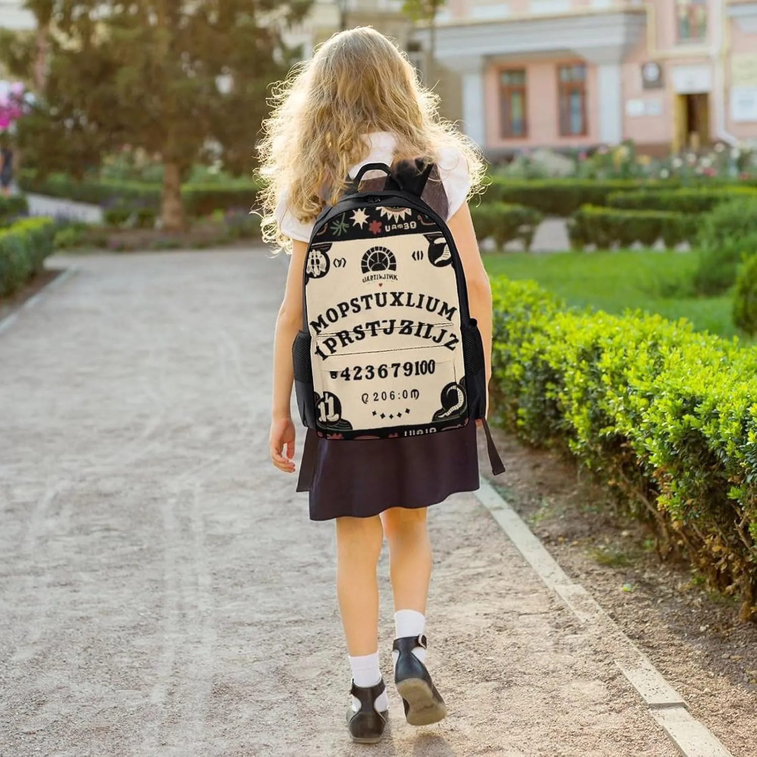 Polyester Daypack for Hiking Work Running - Big Capacity Anti-Theft Multipurpose Shoulder Bag, Magic Spirit Board Witch Art Travel and Sport Backpack Rucksack