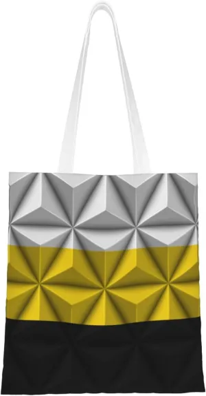 Polygon Effect Flag of Novoros Tote Bag for Women Canvas Shopping Bags Reusable Large Capacity Casual Shoulder Handbags Grocery Bags DIY Gift Bags