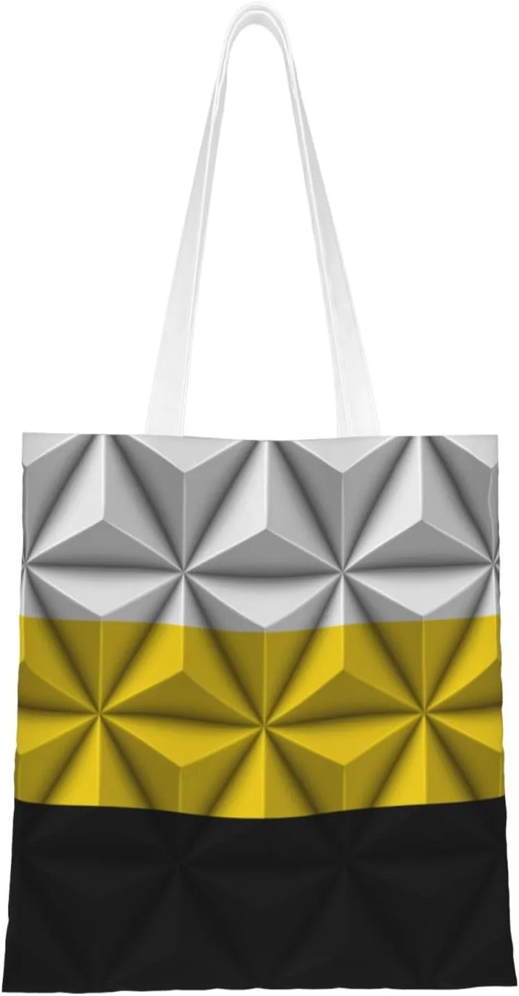 Polygon Effect Flag of Novoros Tote Bag for Women Canvas Shopping Bags Reusable Large Capacity Casual Shoulder Handbags Grocery Bags DIY Gift Bags