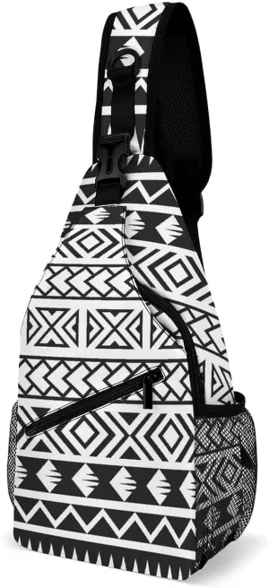 Polynesian Hawaiian Sling Backpack, Crossbody Shoulder Bag, Chest Bags for Outdoor Travel Fitness, 38x20cm, Style-4
