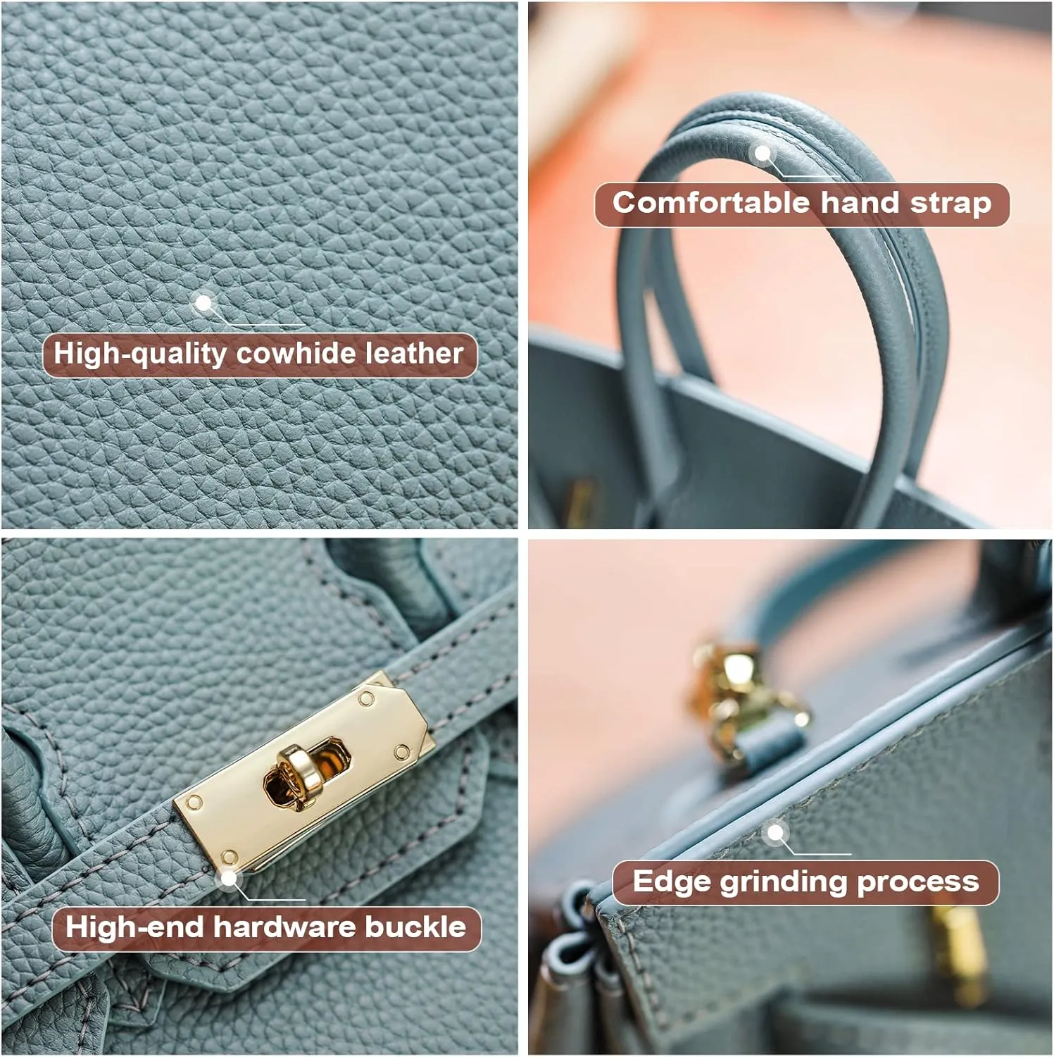 POPSEWING Leather Crossbody DIY Bag Kit, Designer Handbags for Women, DIY Bag Kit for Girls, Shoulder Bag Leather Working Kit with Sewing Kit for Girlfriend Christmas Personalized Gift (Blue)