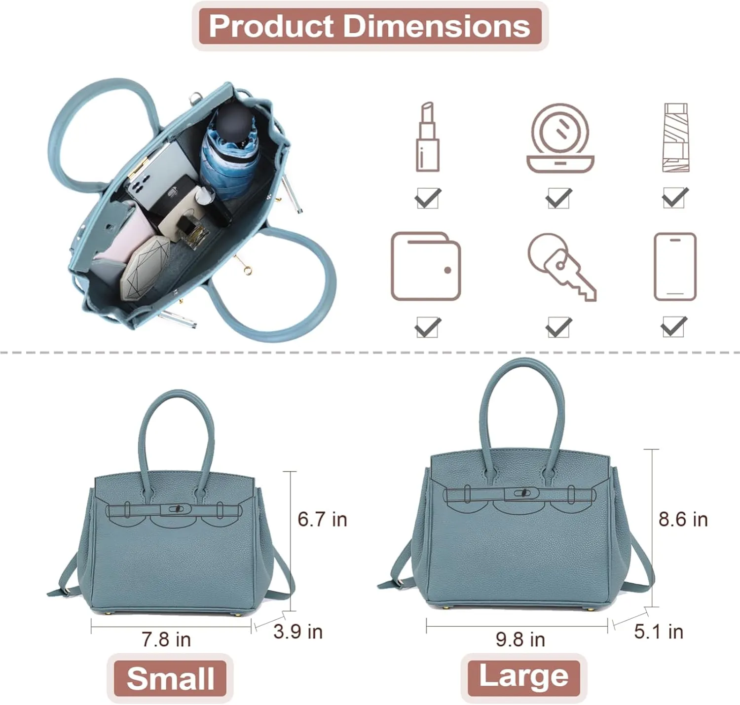 POPSEWING Leather Crossbody DIY Bag Kit, Designer Handbags for Women, DIY Bag Kit for Girls, Shoulder Bag Leather Working Kit with Sewing Kit for Girlfriend Christmas Personalized Gift (Blue)