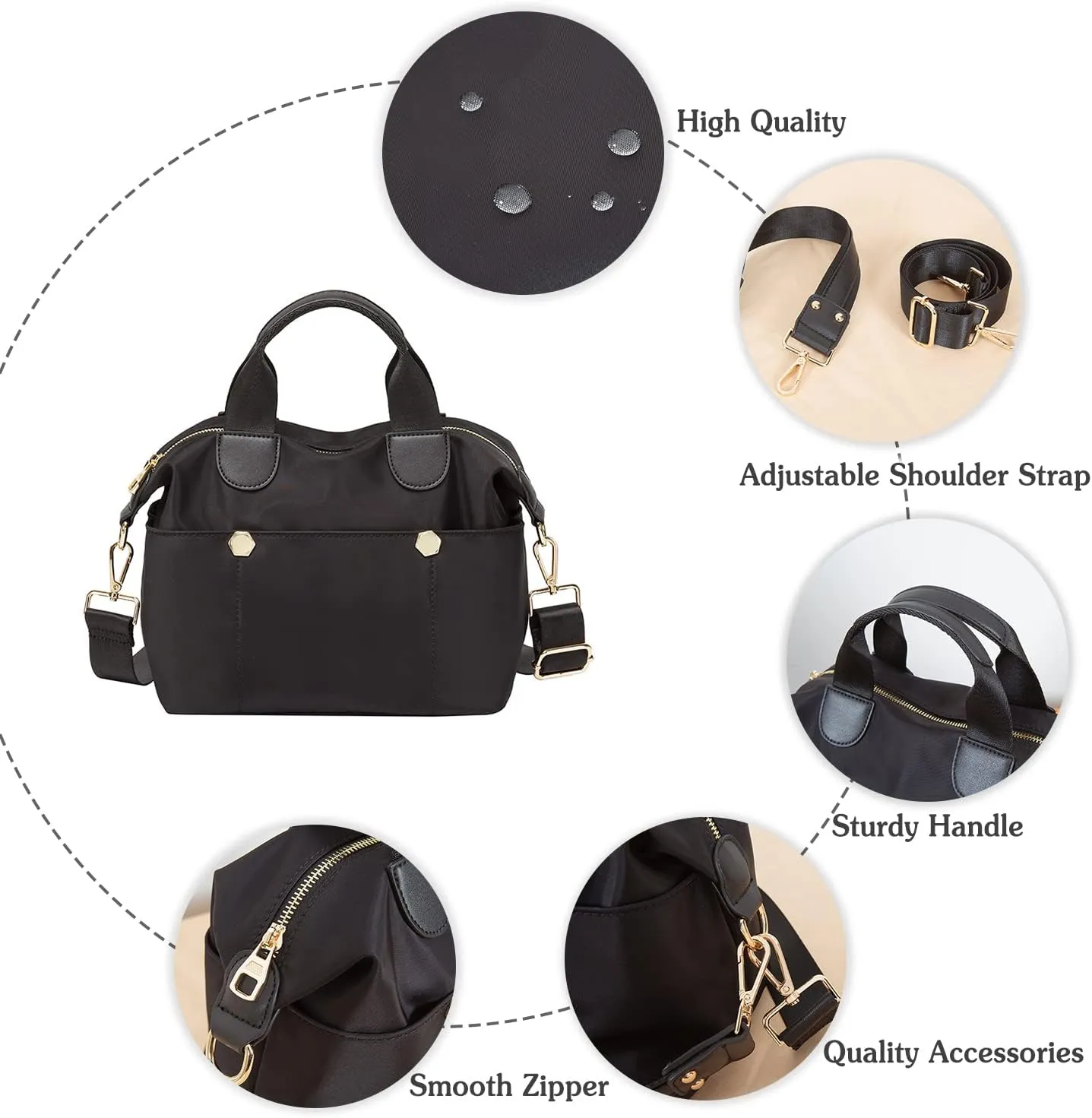 PORRASSO Women Crossbody Bag Fashion Shoulder Bag Multifunctional Handbag Ladies Satchel