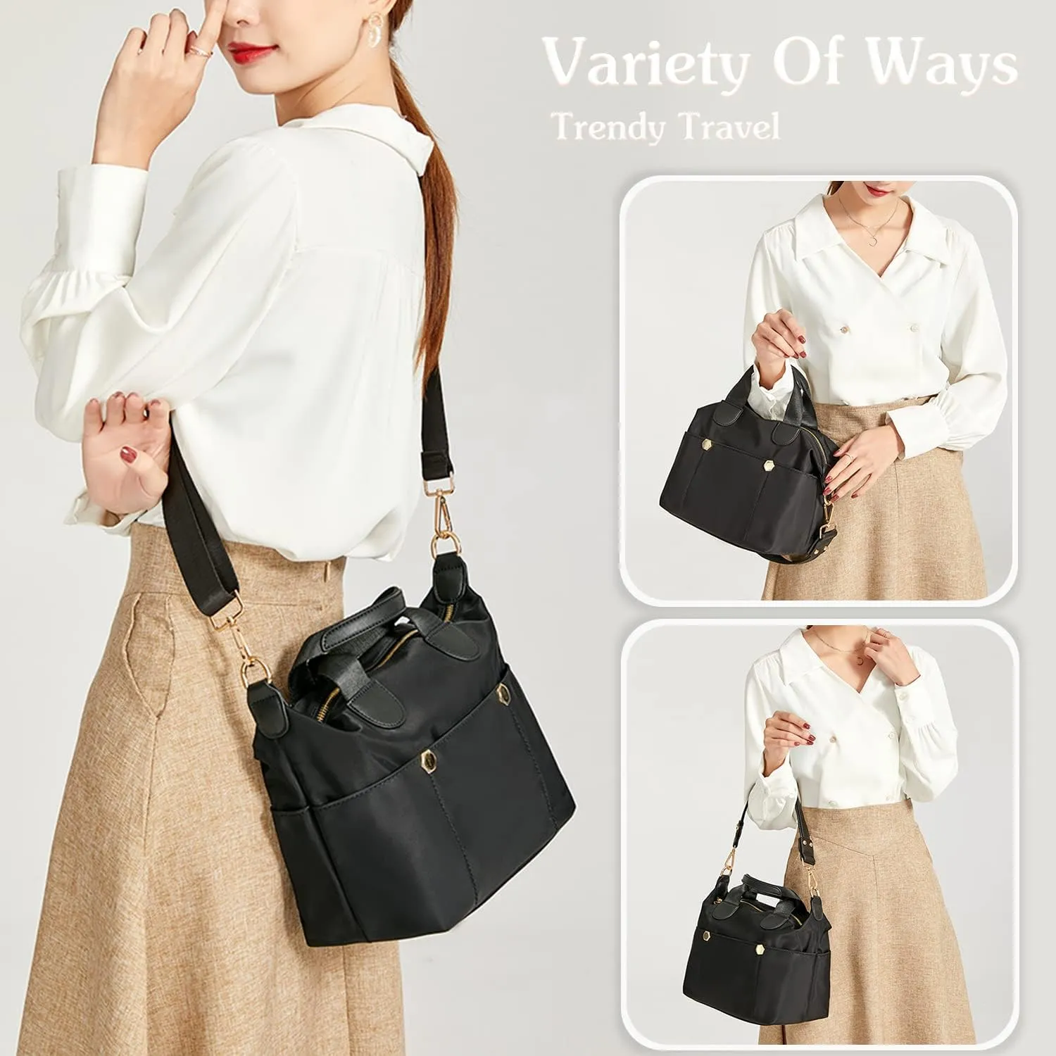 PORRASSO Women Crossbody Bag Fashion Shoulder Bag Multifunctional Handbag Ladies Satchel