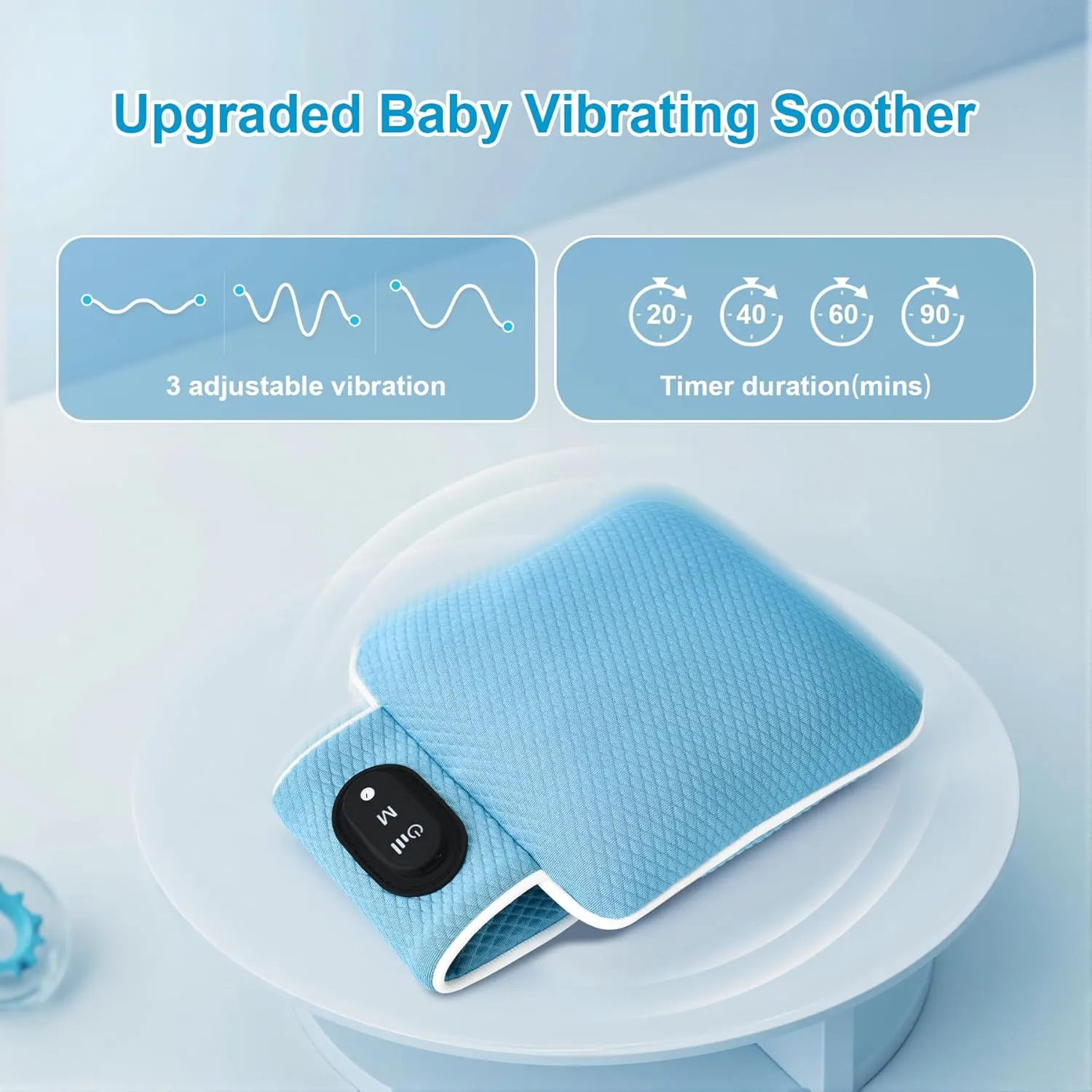 Portable Baby Sleep Soother with 3 Vibration Modes – Gentle Calming Aid for Cribs, Strollers & Travel – Auto Shut-Off Timer (90 Min), Soothing Vibrations for Newborns & Infants
