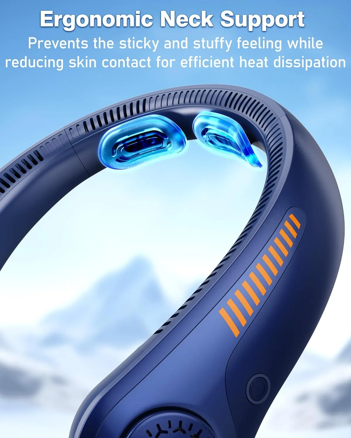 Portable Neck Fan - Rechargeable Personal Fan with Neck Support, 5-Speed Quiet Lightweight Long Lasting Neck Fan, Battery Operated Full Surround Cooling for Hot Flashes, Travel, Women/Men