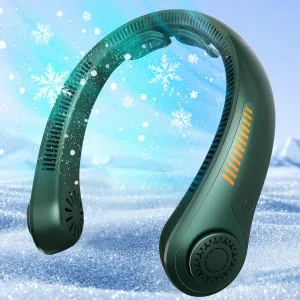 Portable Neck Fan - Rechargeable Personal Fan with Neck Support, 5-Speed Quiet Lightweight Long Lasting Neck Fan, Battery Operated Full Surround Cooling for Hot Flashes, Travel, Women/Men