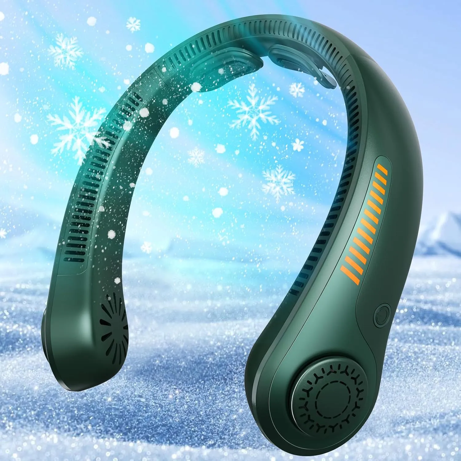 Portable Neck Fan - Rechargeable Personal Fan with Neck Support, 5-Speed Quiet Lightweight Long Lasting Neck Fan, Battery Operated Full Surround Cooling for Hot Flashes, Travel, Women/Men