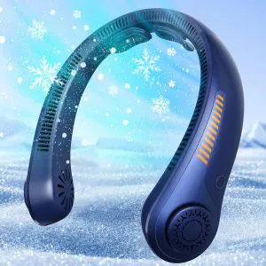 Portable Neck Fan - Rechargeable Personal Fan with Neck Support, 5-Speed Quiet Lightweight Long Lasting Neck Fan, Battery Operated Full Surround Cooling for Hot Flashes, Travel, Women/Men