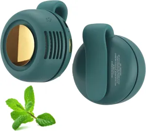 Portable Silent Mini Bladeless Electric Fan Clip On, Portable Clip On Fan, Small Whirlwind Bladeless Fan, Adjustable 3-Speed Hands-Free Neck Fan, for Outdoor & Travel & Office (Green)